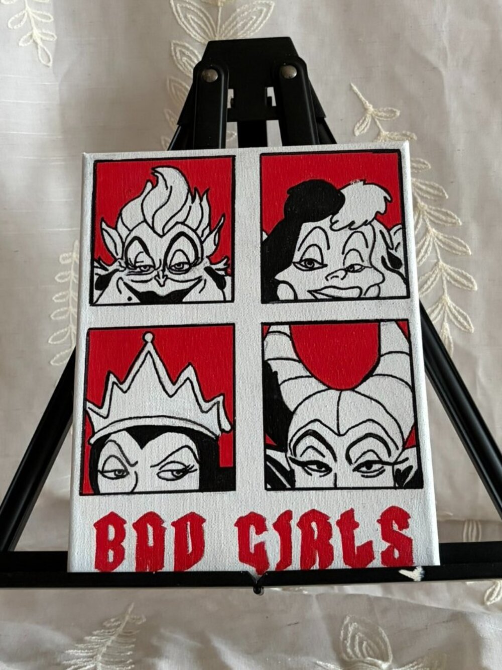 Hand Painted Bad Girls Disney Villains Canvas 8x10